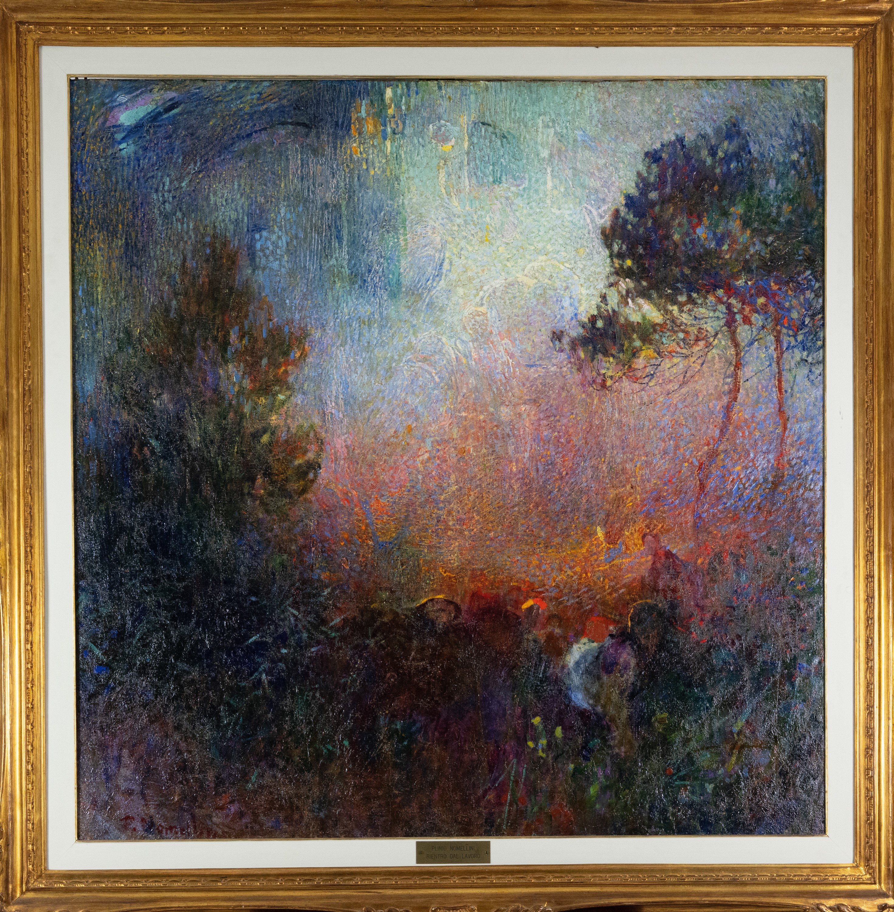 Plinio Nomellini - Rientro da lavoro, olio su tela