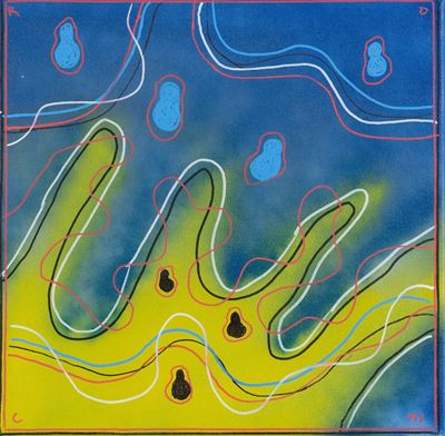 Autore fiorentino (1940), Colori in libertà, acrilico su tela