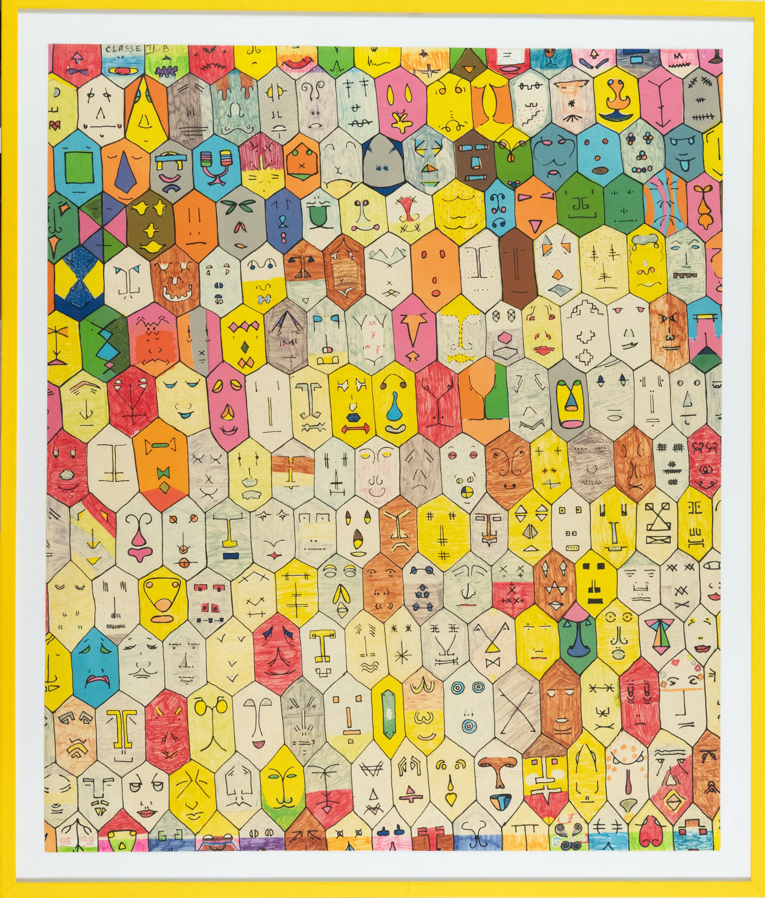 Alighiero Boetti - Faccine colorate, tecnica mista su manifesto