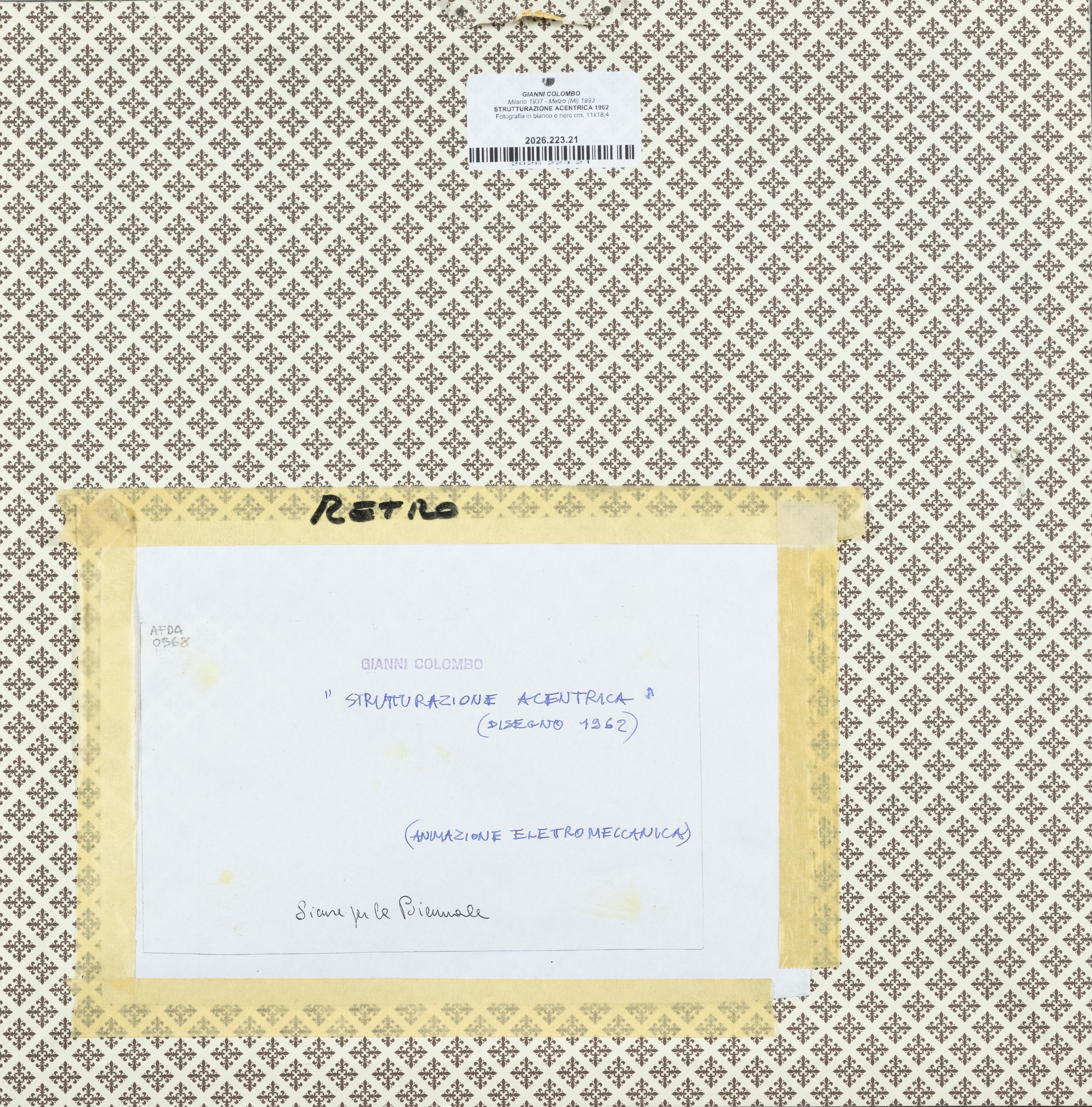 Gianni Colombo - Strutturazione acentrica, fotografia in bianco e nero (1962)