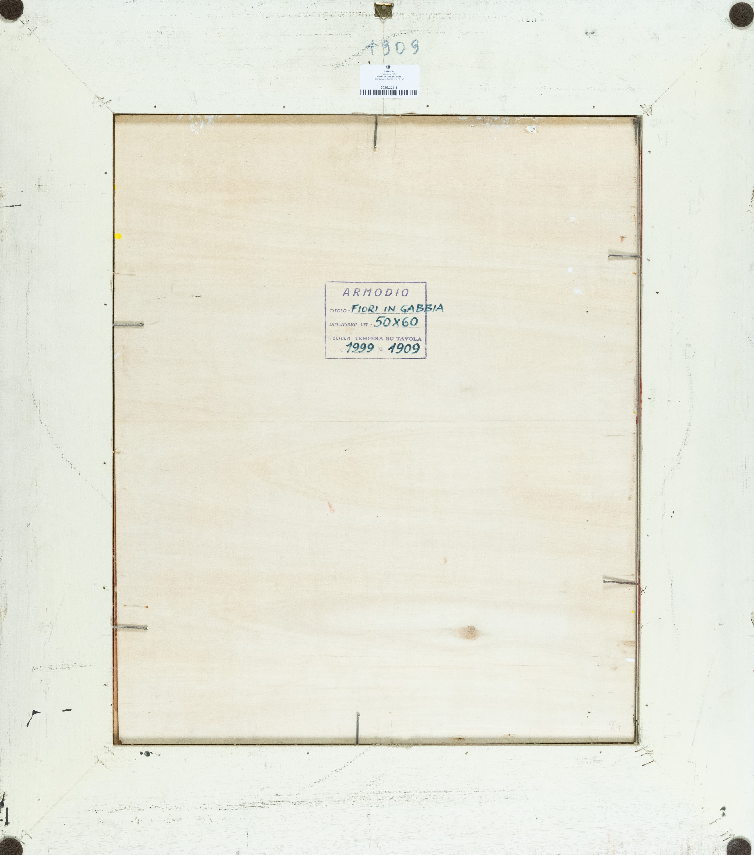 Armodio - Fiori in gabbia, tempera su tavola (1999)