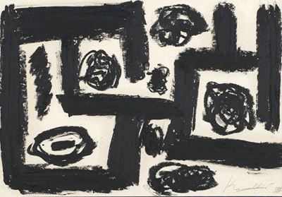 Senza titolo, catrame su carta (2001)