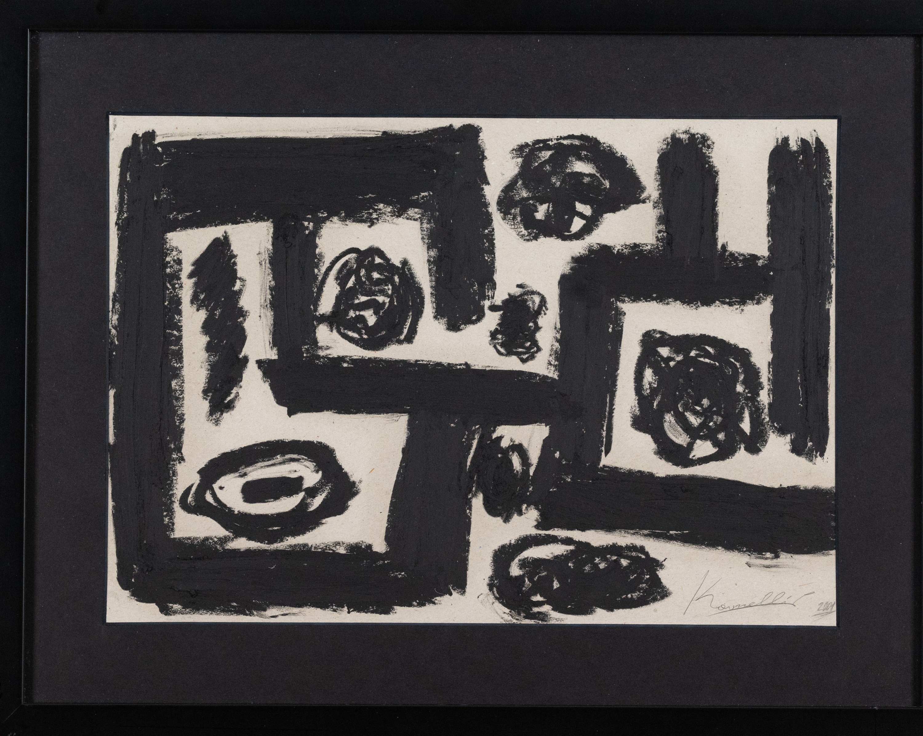 Jannis Kounellis - Senza titolo, catrame su carta (2001)