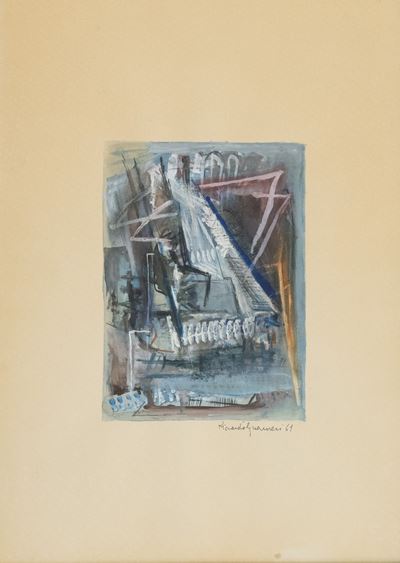 Composizione astratta, tempera (1961)