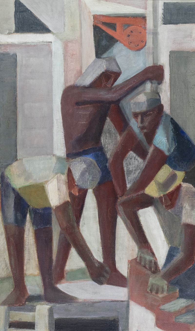 Alberto Zampieri - Lavoratori, olio su tela