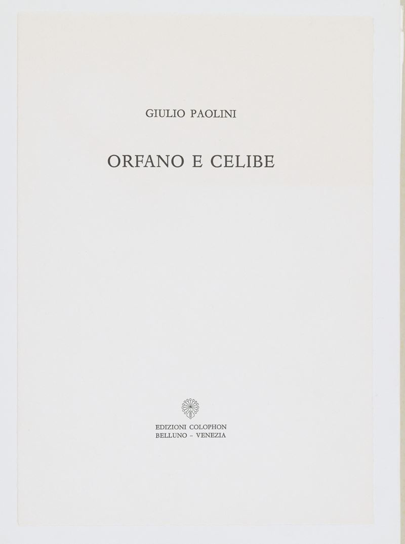 Giulio Paolini - Orfano e celibe (tavole fustellate e disegno a matita)