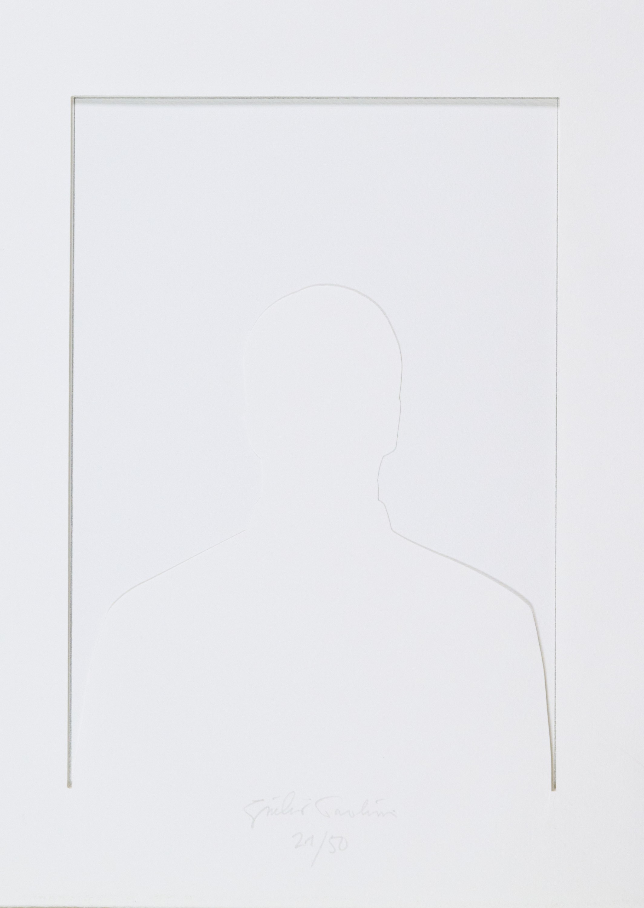 Giulio Paolini - Orfano e celibe (tavole fustellate e disegno a matita)