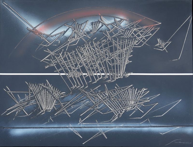 Emilio Scanavino - La Grande Pioggia, olio su tela (1982)