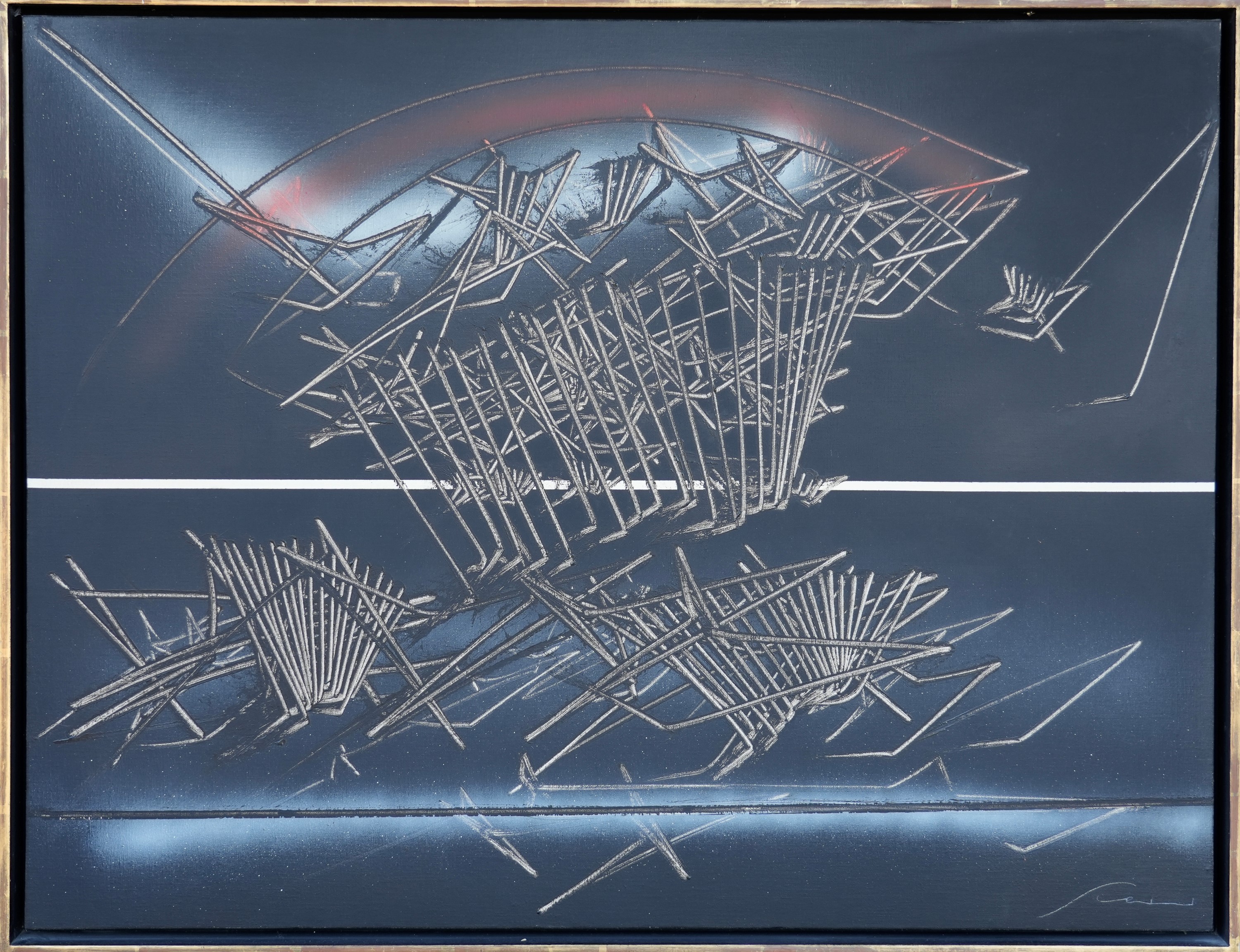 Emilio Scanavino - La Grande Pioggia, olio su tela (1982)