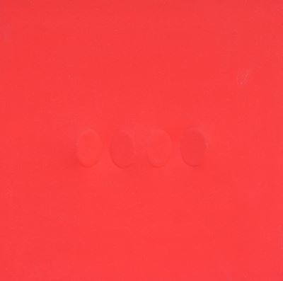 Quattro ovali rossi, acrilico su tela (2003)