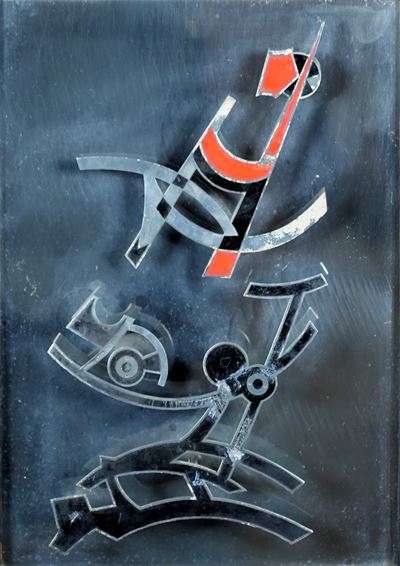 Composizione cosmica I. Argento smaltato su acciaio, 1990
